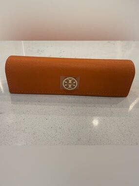 Tory Burch Orange Leather Sunglass/Eyeglass Case